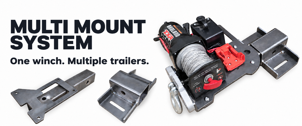 Grizzly Multi Mount Winch Plate | Battery Adapter Included