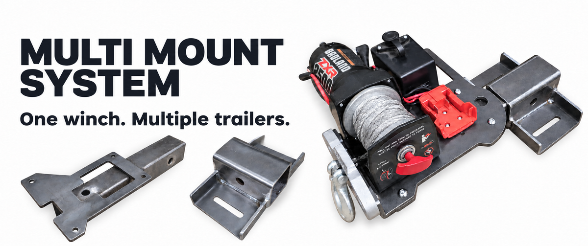 Grizzly Multi Mount Winch Plate | Battery Adapter Included