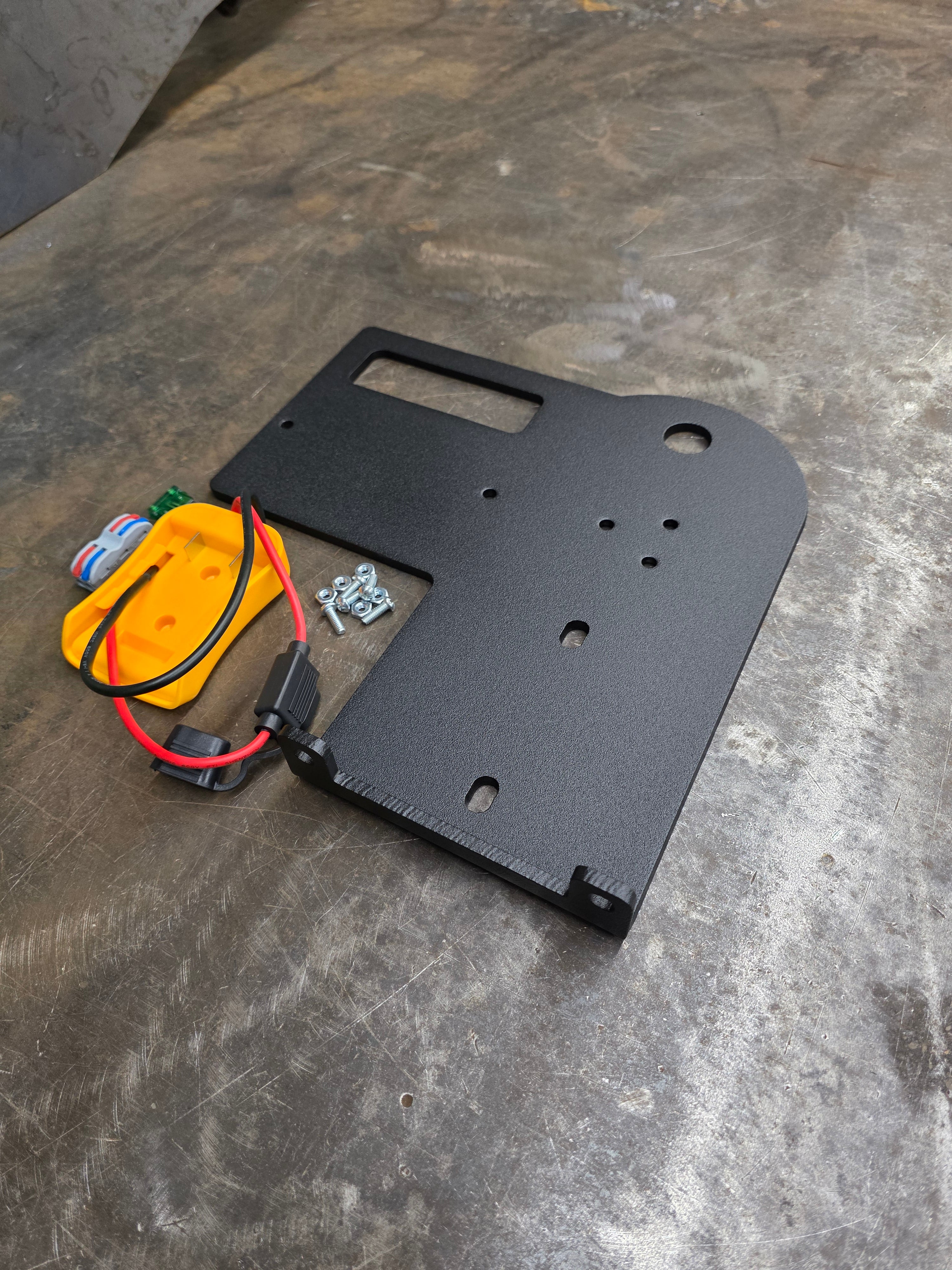 Grizzly Portable Winch Plate | Battery Adapter Included |Fits YOUR 2500 lb ATV Winch | USA Steel