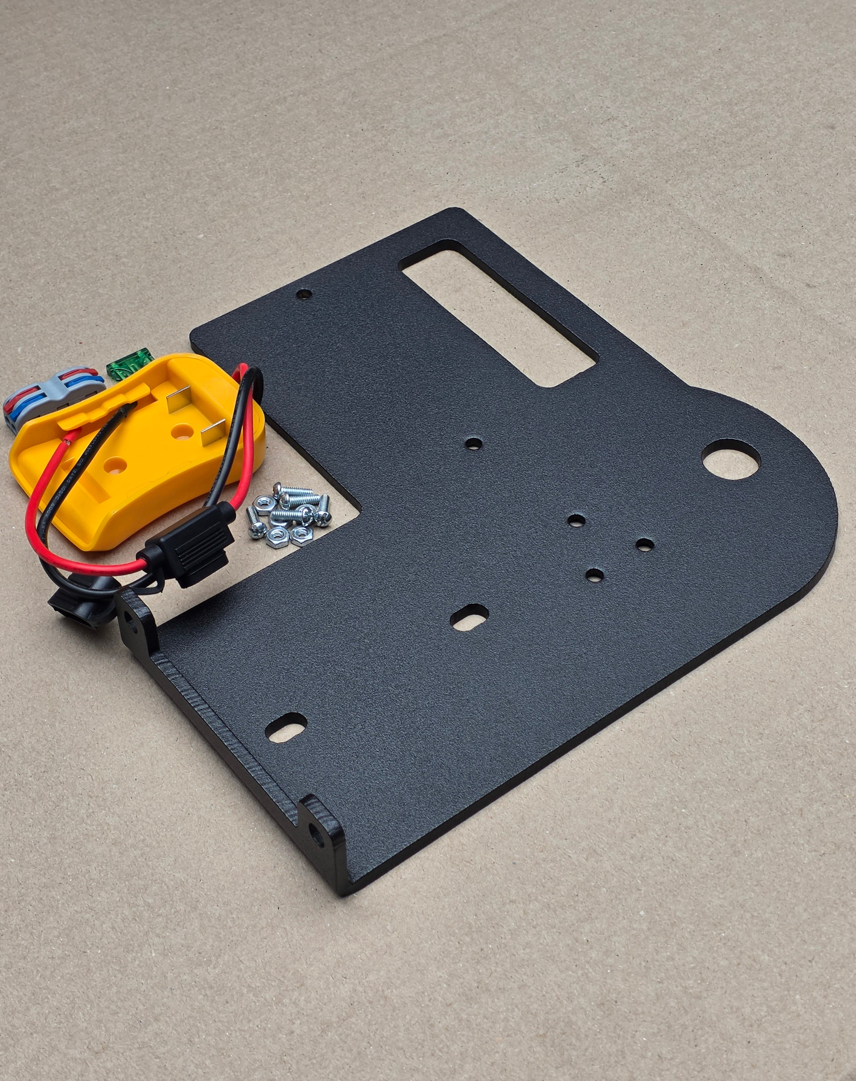 Grizzly Portable Winch Plate | Battery Adapter Included |Fits YOUR 2500 lb ATV Winch | USA Steel
