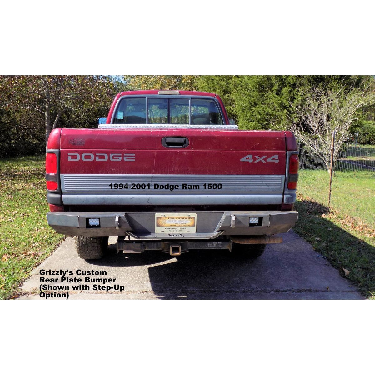 1994-2001 Dodge Ram 1500 Custom USA Rear Plate Bumper -  PRECISION WELDED MODEL - Extra Heavy Duty! Grizzly High Quality! USA! OPTIONS AVAILABLE! - Raw Metal Only