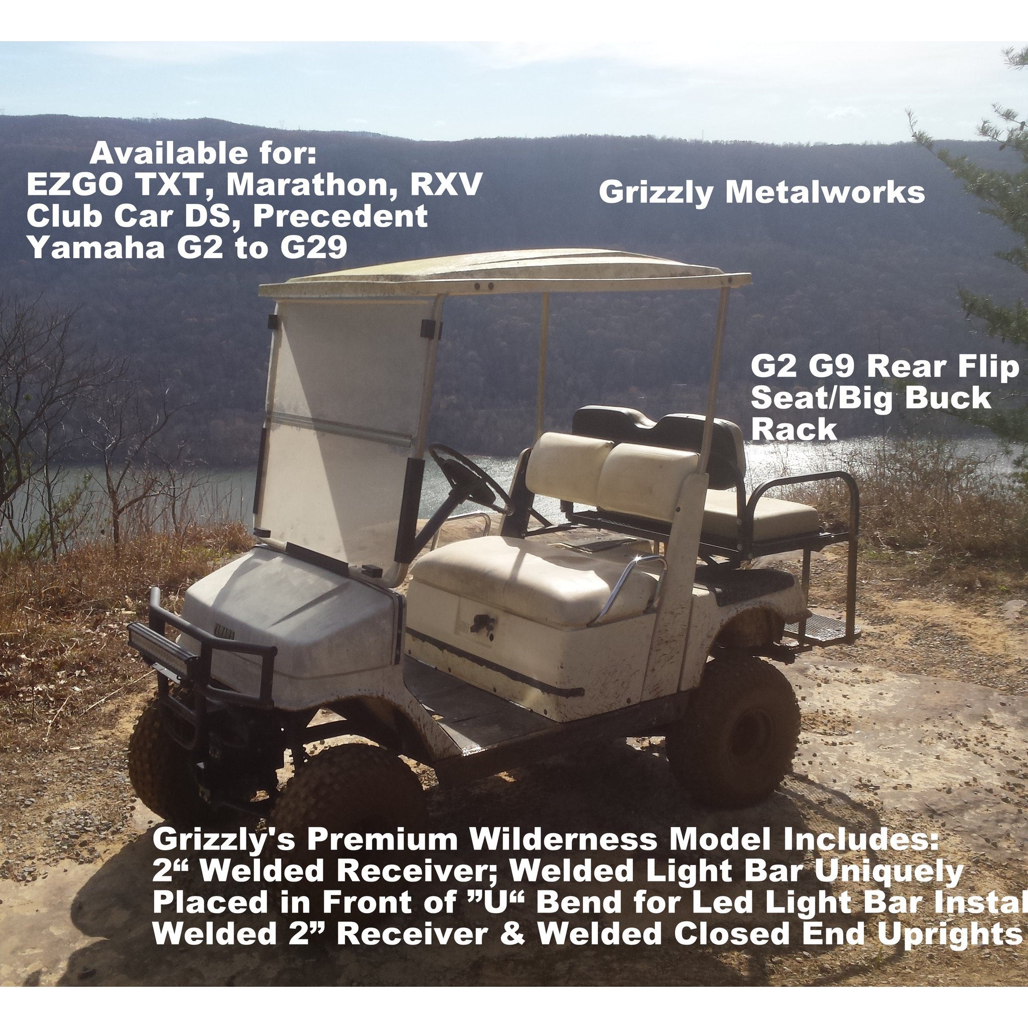 Yamaha G2 G9 Front Brush Guard with LED Light Bar 2" Receiver