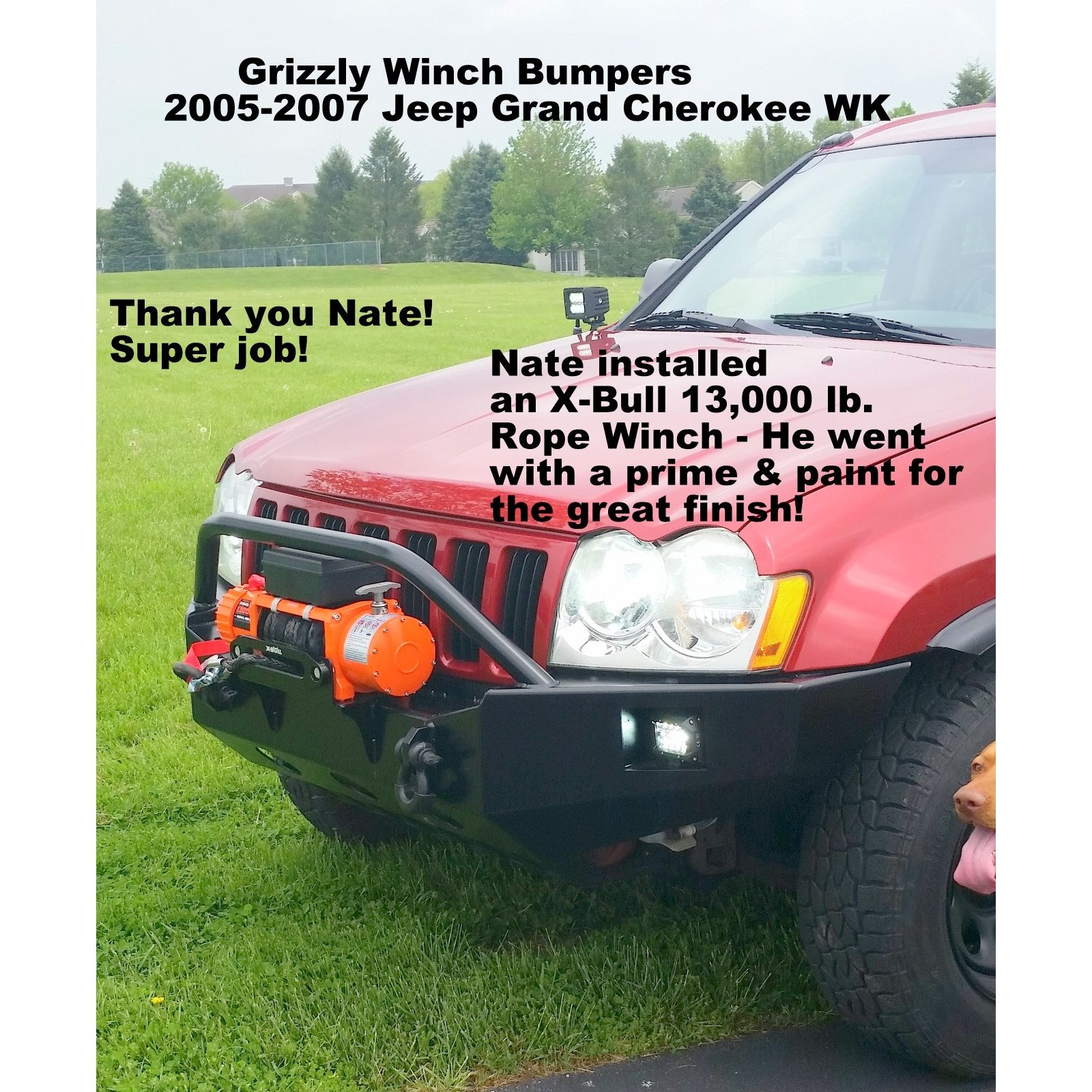 2005-2007 Jeep Grand Cherokee WK Custom USA Front Winch 3/16" Plate Bumper- (Non-Winch Model Available)  PRECISION WELDED MODEL - High Quality! USA! OPTIONS AVAILABLE! Raw Metal Finish Only