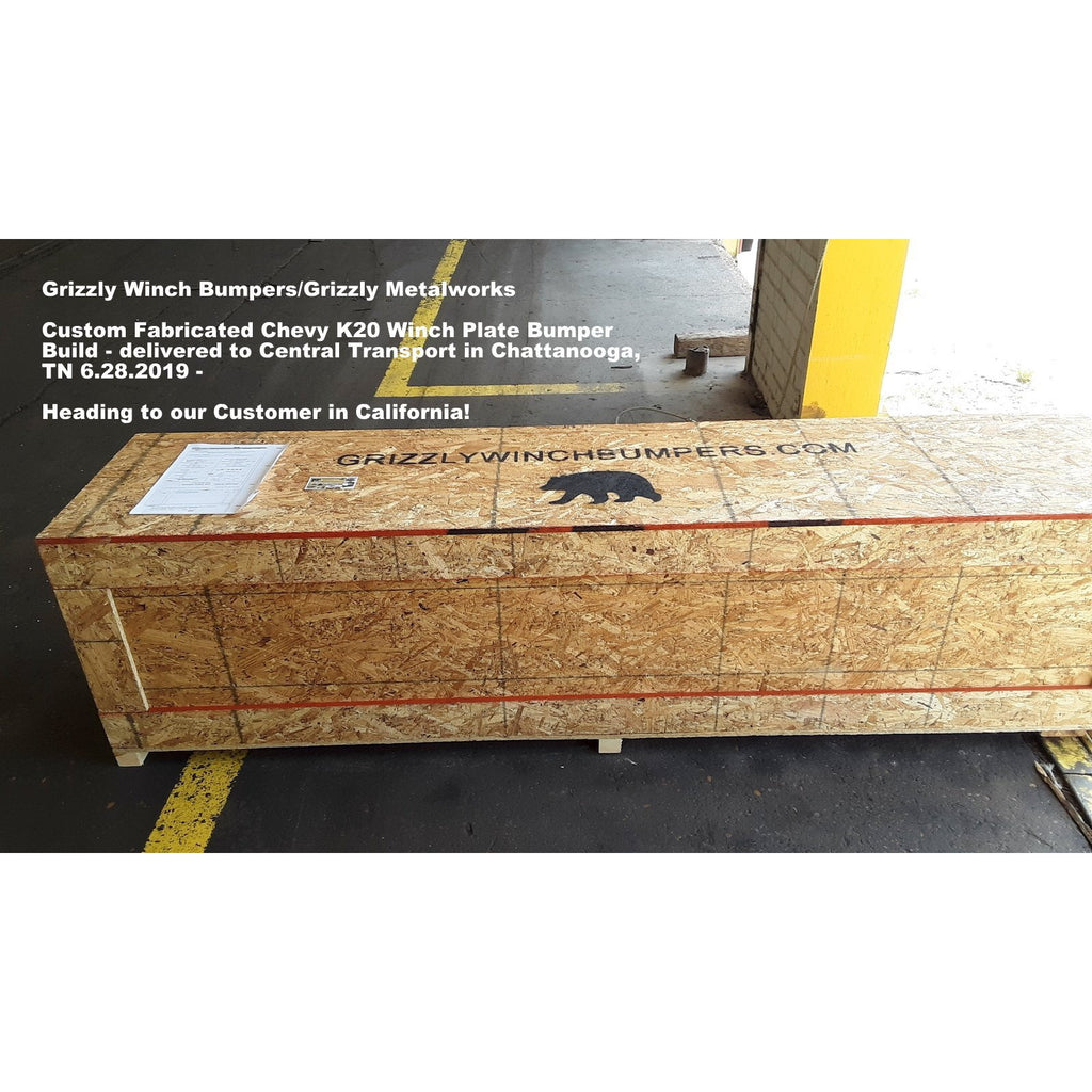 Chevy K10, K20, K30 & Chevy Suburban Custom USA Front Winch 3/16" Plate Bumper -Square Body Front  (Non-Winch Model Available)  PRECISION WELDED MODEL -High Quality! USA! OPTIONS AVAILABLE! (No Rear Bumper Available) Raw Metal Finish Only