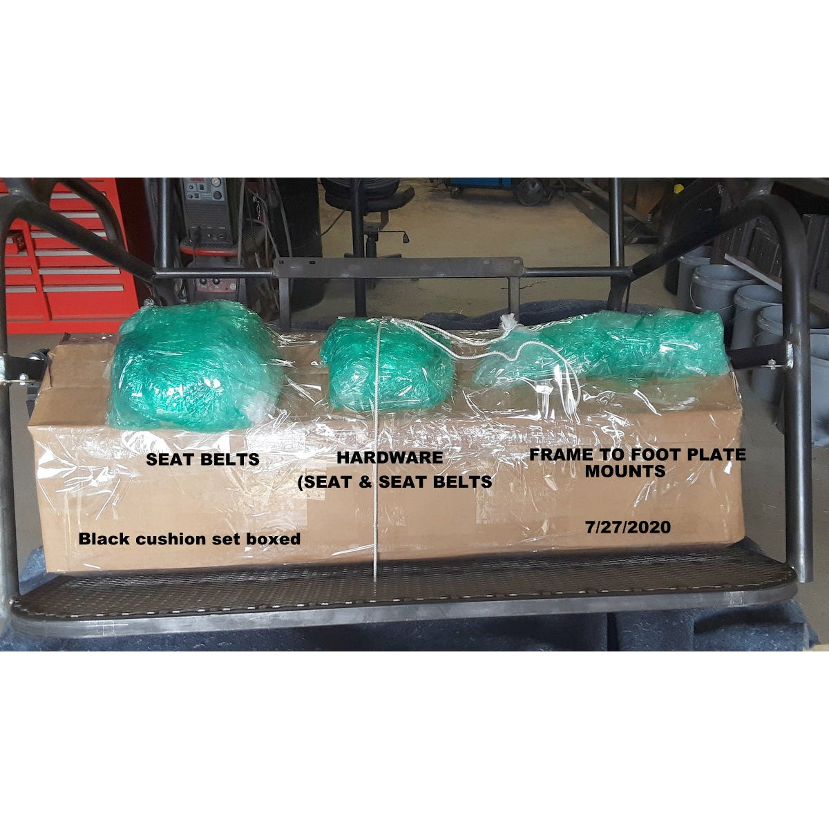 Polaris Ranger MID SIZE 500/570 CUSTOM USA REAR WELDED FLIP SEAT ASSEMBLY Raw Metal -13 GA Exp. Sheet Metal, Heavy Duty - Includes Rear Cargo/Gear Area & Heat Shield-OPTIONS: Seat Belts; Custom Heavy Duty 2" Receiver & More