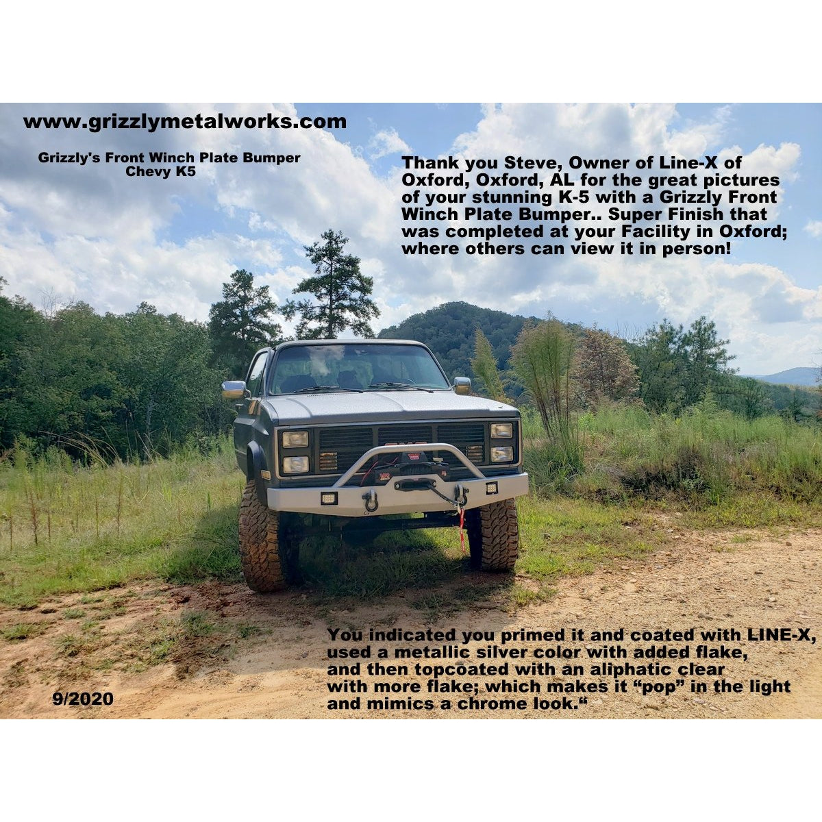 Chevy K5 Blazer Custom USA Front Winch 3/16" Plate Bumper (or Non-Winch Model Available)  PRECISION WELDED MODEL - High Quality! USA! OPTIONS AVAILABLE! (No Rear Bumper Available) Raw Metal Finish