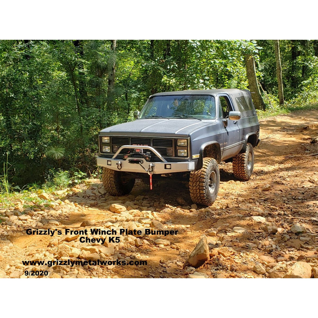 Chevy K5 Blazer Custom USA Front Winch 3/16" Plate Bumper (or Non-Winch Model Available)  PRECISION WELDED MODEL - High Quality! USA! OPTIONS AVAILABLE! (No Rear Bumper Available) Raw Metal Finish