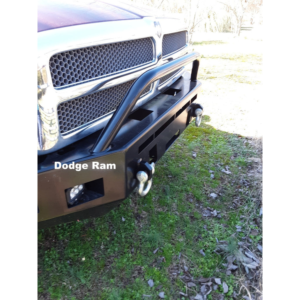 1994-2001 Dodge Ram 1500, 2500 & 3500 Gas and Diesel Trucks- Custom USA Front Winch 3/16" Plate Bumper- (Non-Winch Model Available)  PRECISION WELDED MODEL - Extra Heavy Duty! Grizzly High Quality! USA! OPTIONS AVAILABLE! - Raw Metal Only