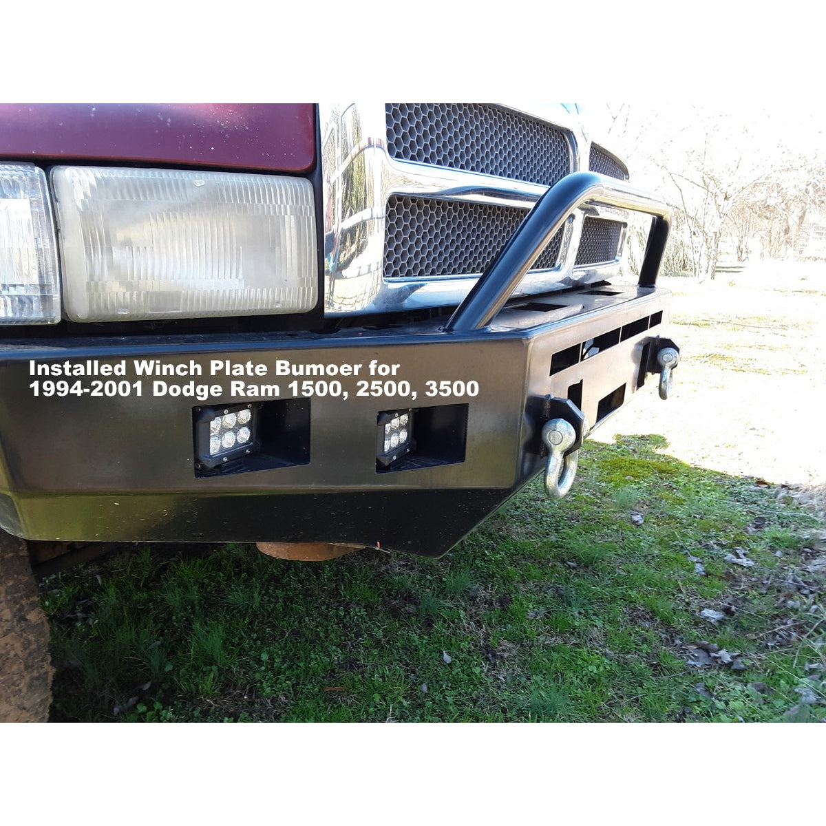 1994-2001 Dodge Ram 1500, 2500 & 3500 Gas and Diesel Trucks- Custom USA Front Winch 3/16" Plate Bumper- (Non-Winch Model Available)  PRECISION WELDED MODEL - Extra Heavy Duty! Grizzly High Quality! USA! OPTIONS AVAILABLE! - Raw Metal Only