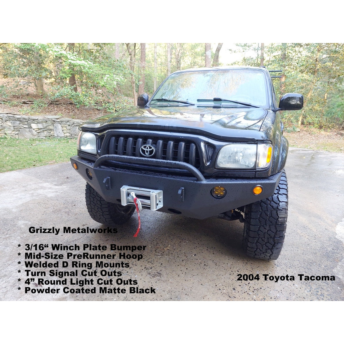 1995-2004 Toyota Tacoma Custom USA Front Winch 3/16" Plate Bumper Includes Subframe!  (Non-Winch Model Available)  PRECISION WELDED MODEL - High Quality! USA! OPTIONS AVAILABLE! - Raw Metal only