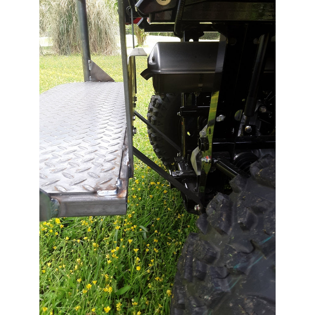 Honda Pioneer 520 REAR WELDED FLIP SEAT-Raw Metal-Includes High Quality Bucket Seats; 13 GA Exp. Sheet Metal; Cargo Area-INSTANTLY TRANSFORM YOUR 520 - 4 SEATER SIDE X SIDE- (cushion pattern color may vary)
