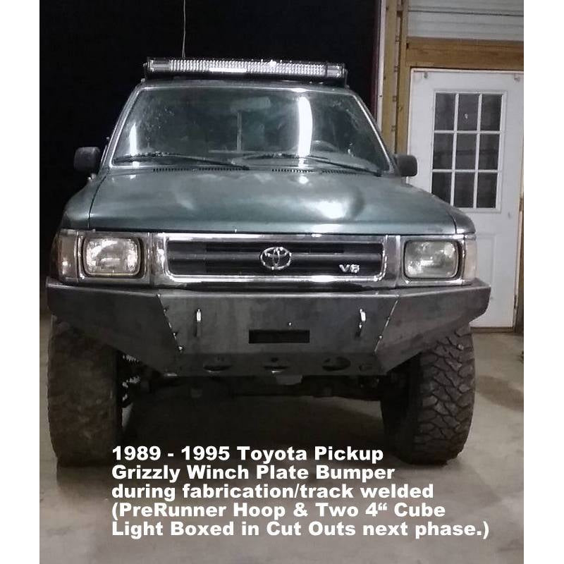 1989-1995 Toyota Pickup Truck Custom USA Front Winch 3/16" Plate Bumper -  (Non-Winch Model Available) PRECISION WELDED MODEL - High Quality! USA! OPTIONS AVAILABLE!  Raw Metal Only