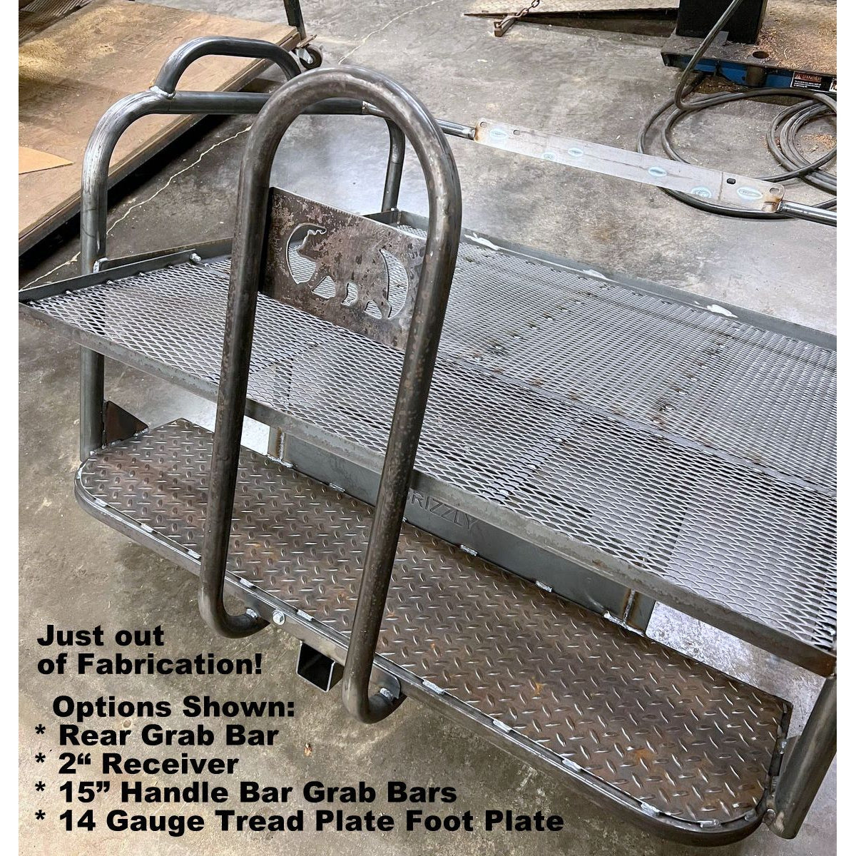 Honda Pioneer 1000-3 CUSTOM USA REAR WELDED FLIP SEAT ASSEMBLY Raw Metal, Includes Heat Shield - New Black Seat Cushion Set - 13 Ga Expanded Smooth Sheet Metal - ADD'L OPTIONS AVAILABLE Raw Metal Only