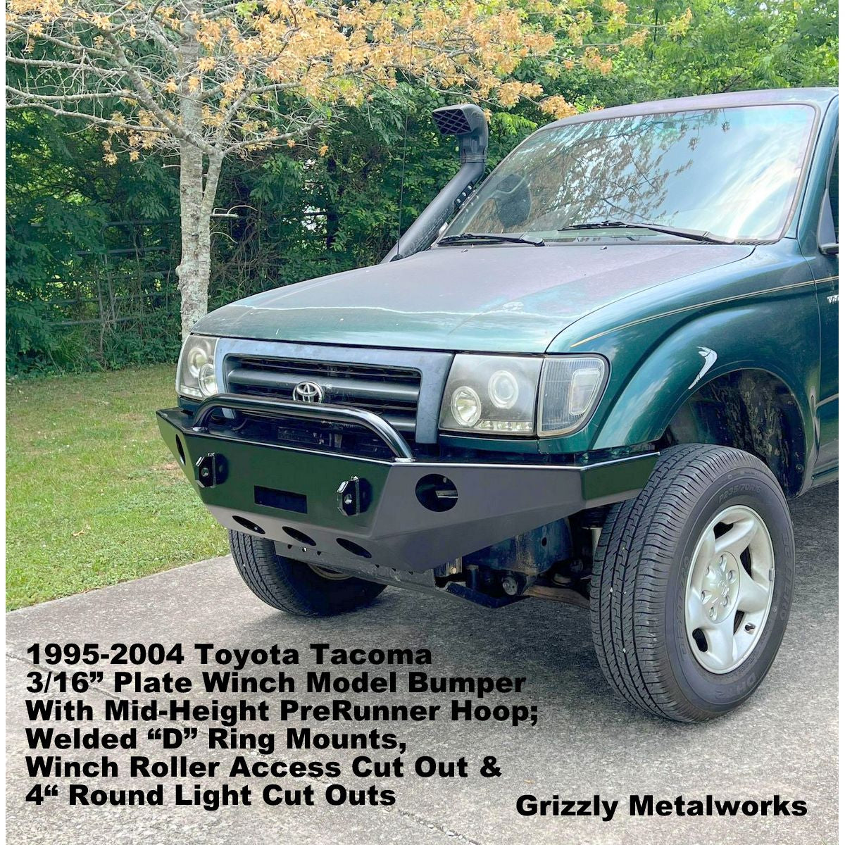 1995-2004 Toyota Tacoma Custom USA Front Winch 3/16" Plate Bumper Includes Subframe!  (Non-Winch Model Available)  PRECISION WELDED MODEL - High Quality! USA! OPTIONS AVAILABLE! - Raw Metal only