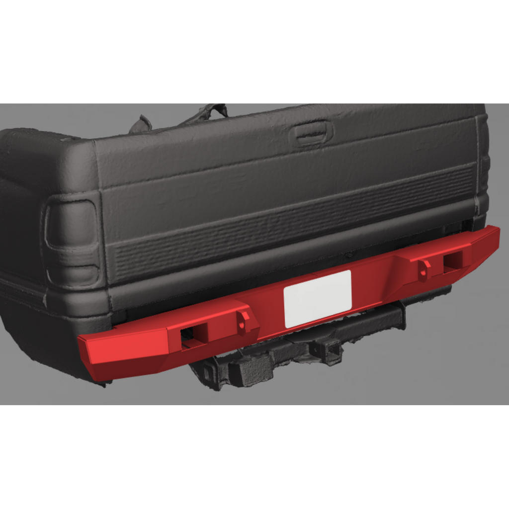 1994-2001 Dodge Ram 1500 Custom USA Rear Plate Bumper -  PRECISION WELDED MODEL - Extra Heavy Duty! Grizzly High Quality! USA! OPTIONS AVAILABLE! - Raw Metal Only