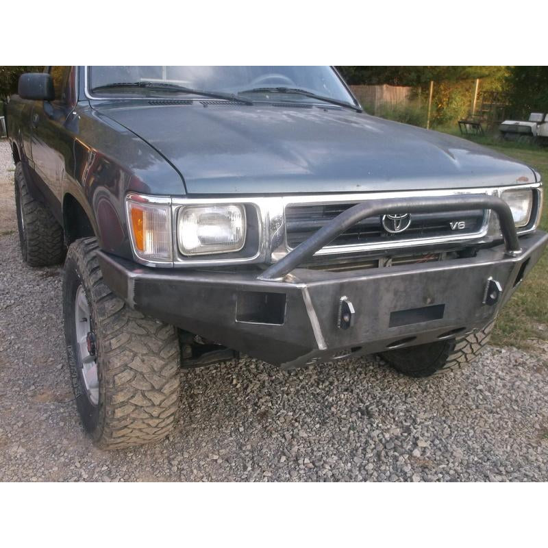 1989-1995 Toyota Pickup Truck Custom USA Front Winch 3/16" Plate Bumper -  (Non-Winch Model Available) PRECISION WELDED MODEL - High Quality! USA! OPTIONS AVAILABLE!  Raw Metal Only