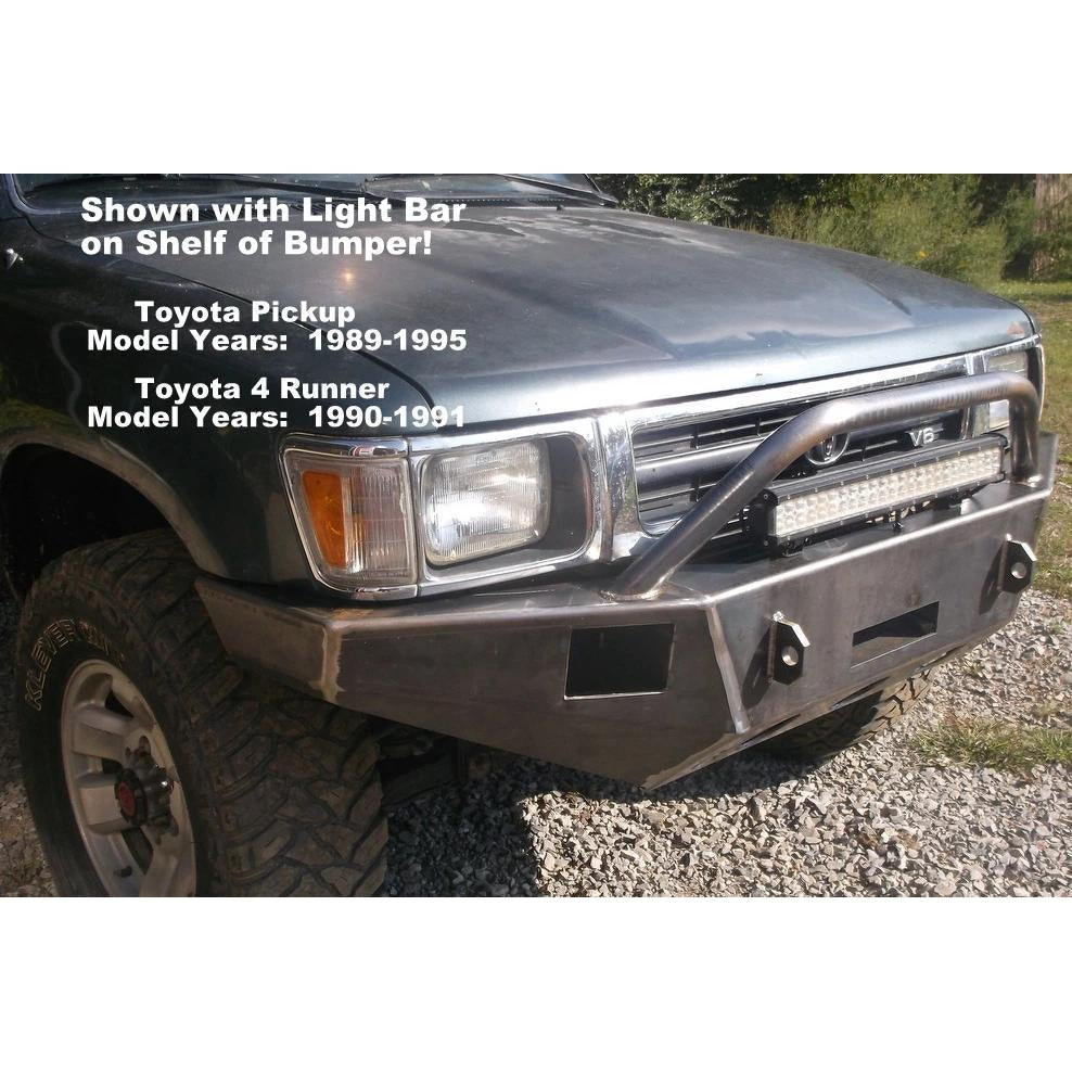 1990-1991 Toyota 4 Runner Custom USA Front Winch 3/16" Plate Bumper - (Non-Winch Model Available) PRECISION WELDED MODEL - Extra Heavy Duty! Grizzly High Quality! USA! OPTIONS AVAILABLE! Raw Metal Only