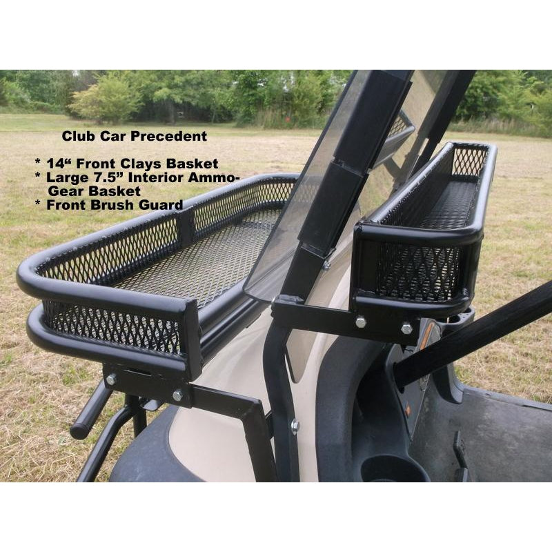 INTERIOR AMMO CLAYS BASKET For Golf Carts-Mounts Over Dash-Heavy Duty-7.5" Large & 5.0" Standard - 13 Ga Expanded Sheet Metal! (NOW AVAILABLE -NEW MODEL EZGO L6/S4 w/1-1/4" Roof Struts!)Great for Snacks, Hats Etc. FREE FEDEX Ground to Lower 48 States!