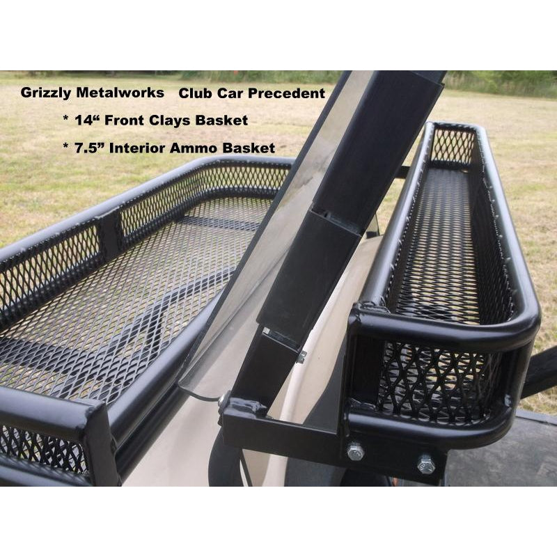 INTERIOR AMMO CLAYS BASKET For Golf Carts-Mounts Over Dash-Heavy Duty-7.5" Large & 5.0" Standard - 13 Ga Expanded Sheet Metal! (NOW AVAILABLE -NEW MODEL EZGO L6/S4 w/1-1/4" Roof Struts!)Great for Snacks, Hats Etc. FREE FEDEX Ground to Lower 48 States!