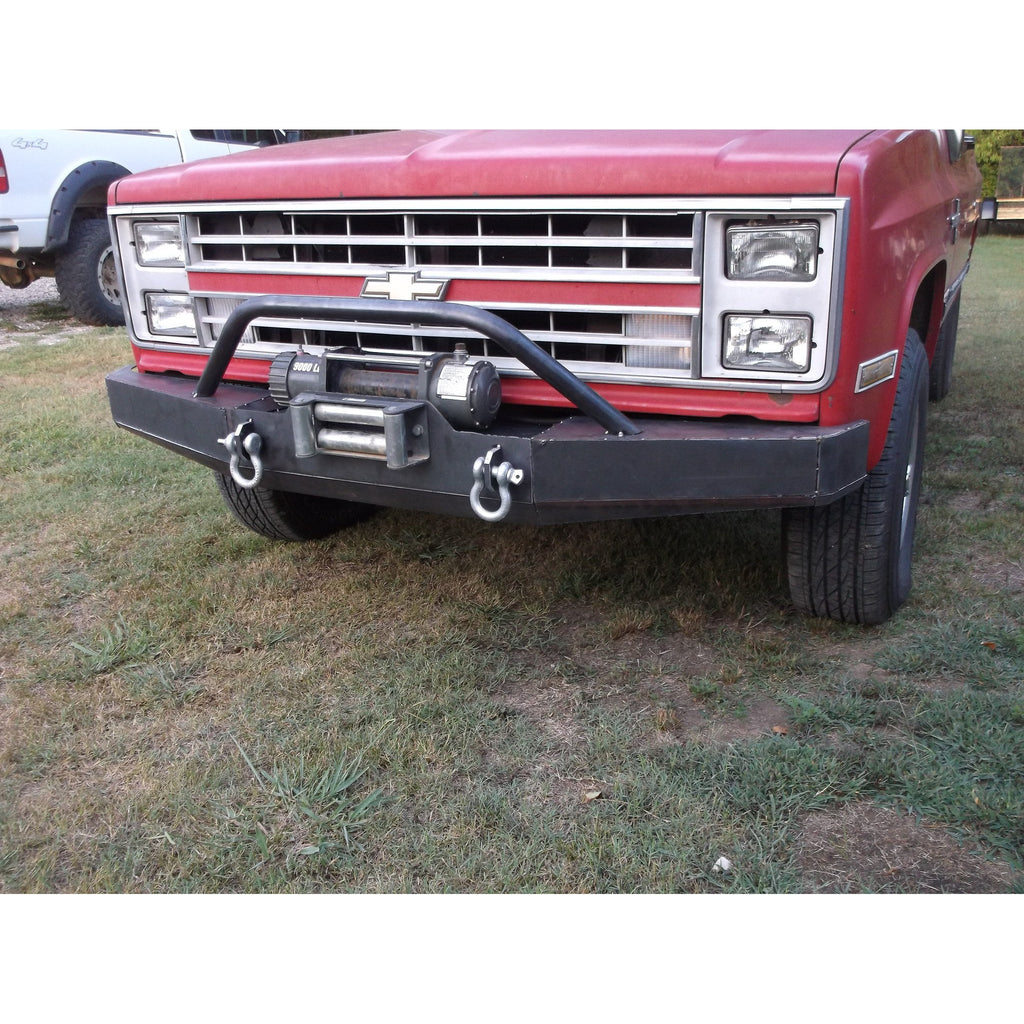 Chevy K5 K10 front winch plate bumper   grizzlymetalworks.com