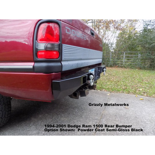 1994-2001 Dodge Ram 1500 Custom USA Rear Plate Bumper -  PRECISION WELDED MODEL - Extra Heavy Duty! Grizzly High Quality! USA! OPTIONS AVAILABLE! - Raw Metal Only