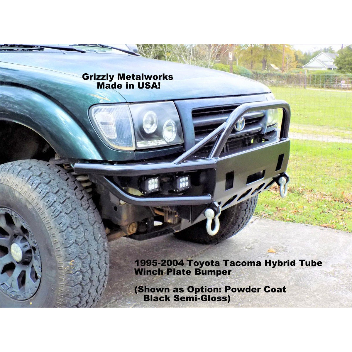 1995-2004 Toyota Tacoma Custom USA Front Winch 3/16" Plate Hybrid & Tubing Bumper Includes Subframe!  (Non-Winch Model Available) PRECISION WELDED MODEL -High Quality! USA! OPTIONS AVAILABLE! Raw Metal Only