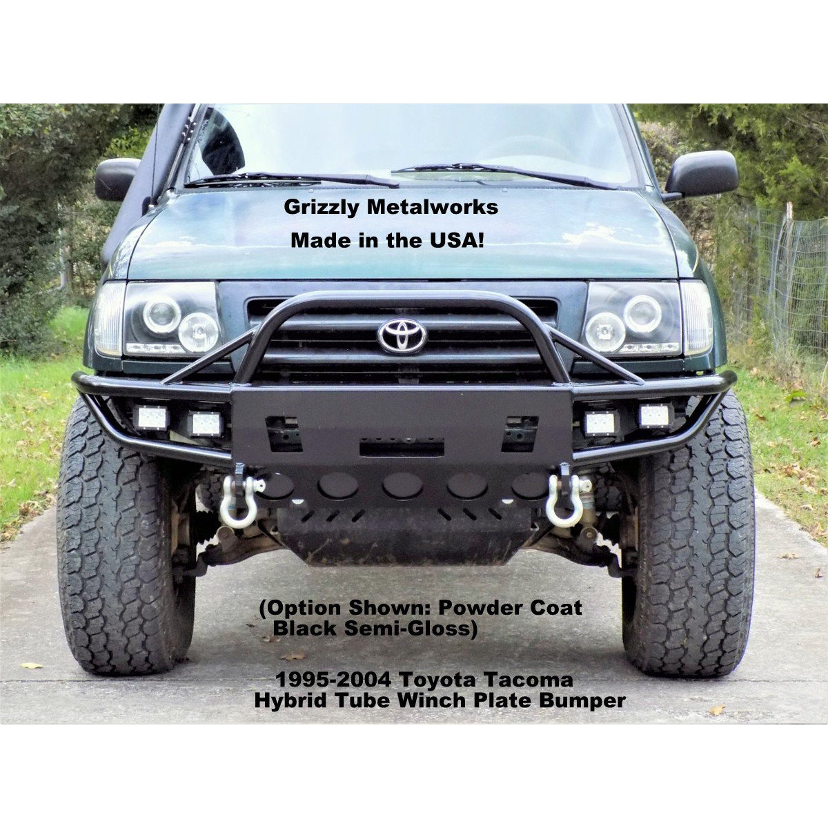 1995-2004 Toyota Tacoma Custom USA Front Winch 3/16" Plate Hybrid & Tubing Bumper Includes Subframe!  (Non-Winch Model Available) PRECISION WELDED MODEL -High Quality! USA! OPTIONS AVAILABLE! Raw Metal Only