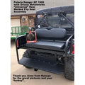 UNIVERSAL SIDE X SIDE REAR WELDED FLIP SEAT-w/Heat Shield; Creates Cargo Area Behind Seat. Fits STOCK REAR BED UTVs- Raw Metal, 2 sizes - MEDIUM & LARGE ONLY- Polaris Ranger XP 1000, John Deere Gator,  13 GA Exp. Sheet Metal - OPTIONS