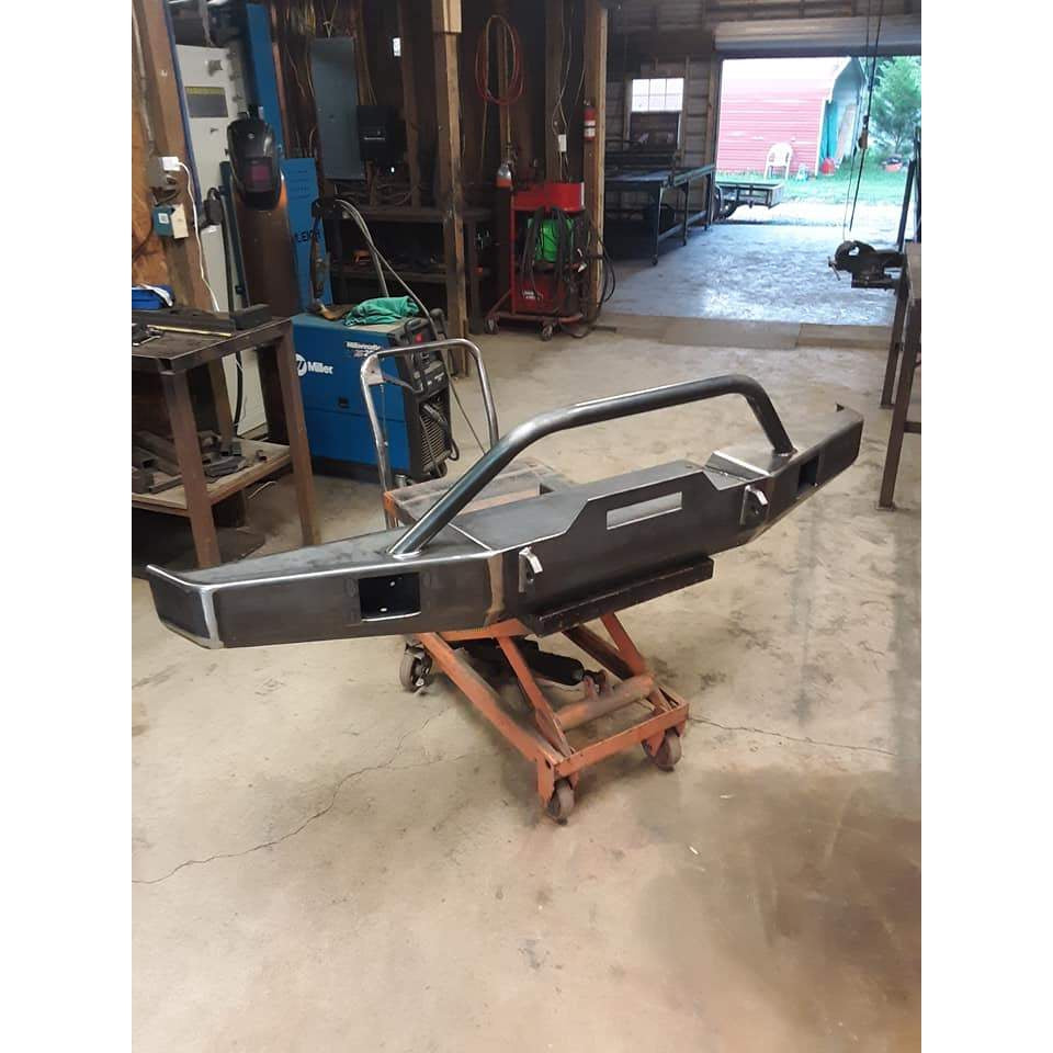 Chevy K10, K20, K30 & Chevy Suburban Custom USA Front Winch 3/16" Plate Bumper -Square Body Front  (Non-Winch Model Available)  PRECISION WELDED MODEL -High Quality! USA! OPTIONS AVAILABLE! (No Rear Bumper Available) Raw Metal Finish Only