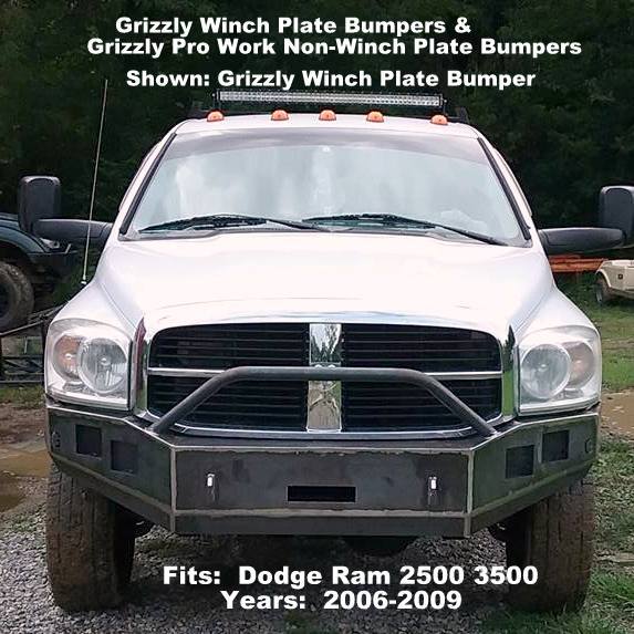 2006-2009 Dodge Ram 2500 3500 Custom USA Front Winch 3/16" Plate Bumper-(Non-Winch Model Available)  PRECISION WELDED MODEL - High Quality! USA! OPTIOINS AVAILABLE! Raw Metal Finish Only