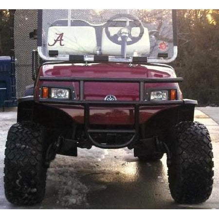 Grizzly Metalworks Golf Cart Yamaha G29 Drive Front Brush Guard with 2" Receiver & Welded Light Bar