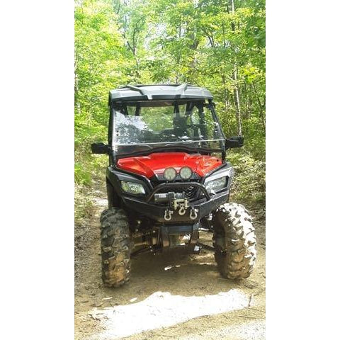 Honda Pioneer 500 CUSTOM USA FRONT WINCH PLATE BUMPER INCLUDES PreRunner Hoop; 2 "D" Ring Mounts & Welded Light Tab for Light Bar or Off Road Light Install-Price Includes Shipping-FedEx Ground-Lower 48 States - Raw Metal
