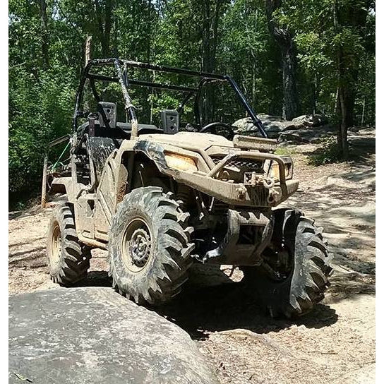 Honda Pioneer 500 CUSTOM USA FRONT WINCH PLATE BUMPER INCLUDES PreRunner Hoop; 2 "D" Ring Mounts & Welded Light Tab for Light Bar or Off Road Light Install-Price Includes Shipping-FedEx Ground-Lower 48 States - Raw Metal