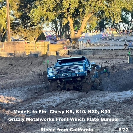 Chevy K10, K20, K30 & Chevy Suburban Custom USA Front Winch 3/16" Plate Bumper -Square Body Front  (Non-Winch Model Available)  PRECISION WELDED MODEL -High Quality! USA! OPTIONS AVAILABLE! (No Rear Bumper Available) Raw Metal Finish Only
