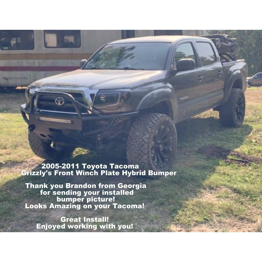 2005-2011 Toyota Tacoma Custom USA Front Winch 3/16" Plate & Tubing Hybrid Bumper- Welded -(Non-Winch Model Available)  PRECISION WELDED MODEL -High Quality! USA! OPTIONS AVAILABLE! Raw Metal Finish Only
