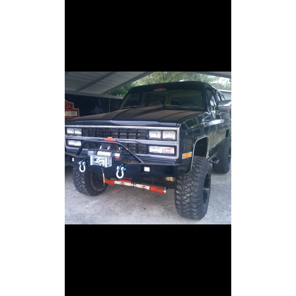 Chevy K5 K10 K30 front winch plate bumper   grizzlymetalworks.com