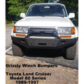 1989-1997 Toyota Land Cruiser Model 80 Series Custom Front Winch Plate Bumper (Non-Winch Work Model Available)-Front Bumper-Grizzly Metalworks-Toyota-Winch Model-Square Boxed-in Cutouts-Grizzly Metalworks