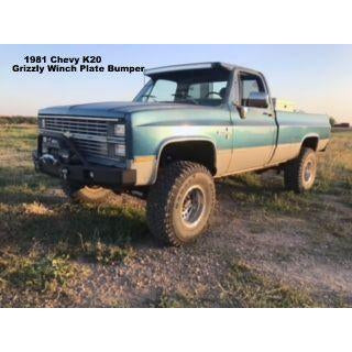 Chevy K10, K20, K30 & Chevy Suburban Custom USA Front Winch 3/16" Plate Bumper -Square Body Front  (Non-Winch Model Available)  PRECISION WELDED MODEL -High Quality! USA! OPTIONS AVAILABLE! (No Rear Bumper Available) Raw Metal Finish Only