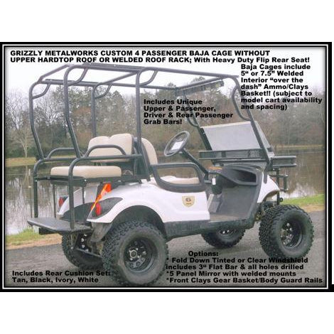 Grizzly 2 and 4 Passenger Wilderness Sport Cages for Golf Carts and Hunting Buggies